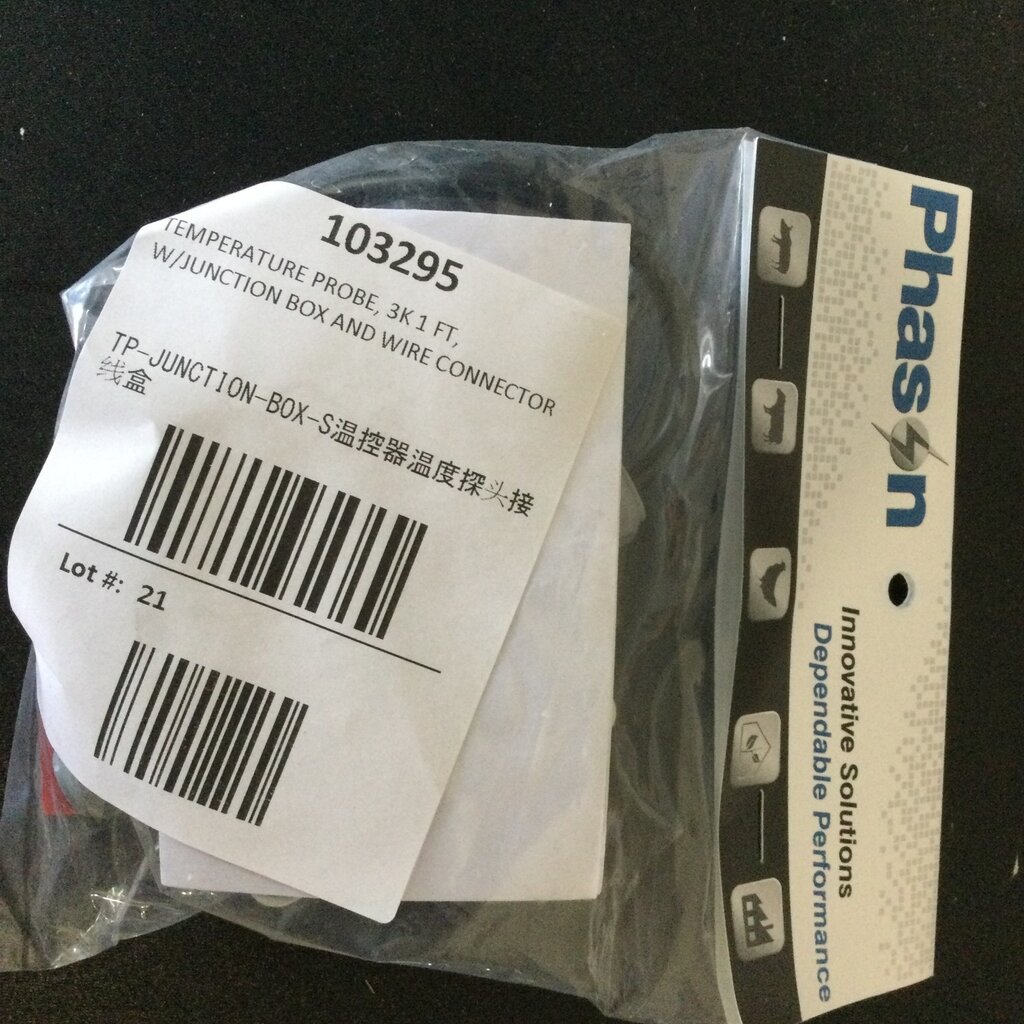 VES SUPRA or SUPRA TOUCH TEMPERATURE PROBE, 3K 1FT, W/ JUNCTION BOX & WIRE CONNECTOR