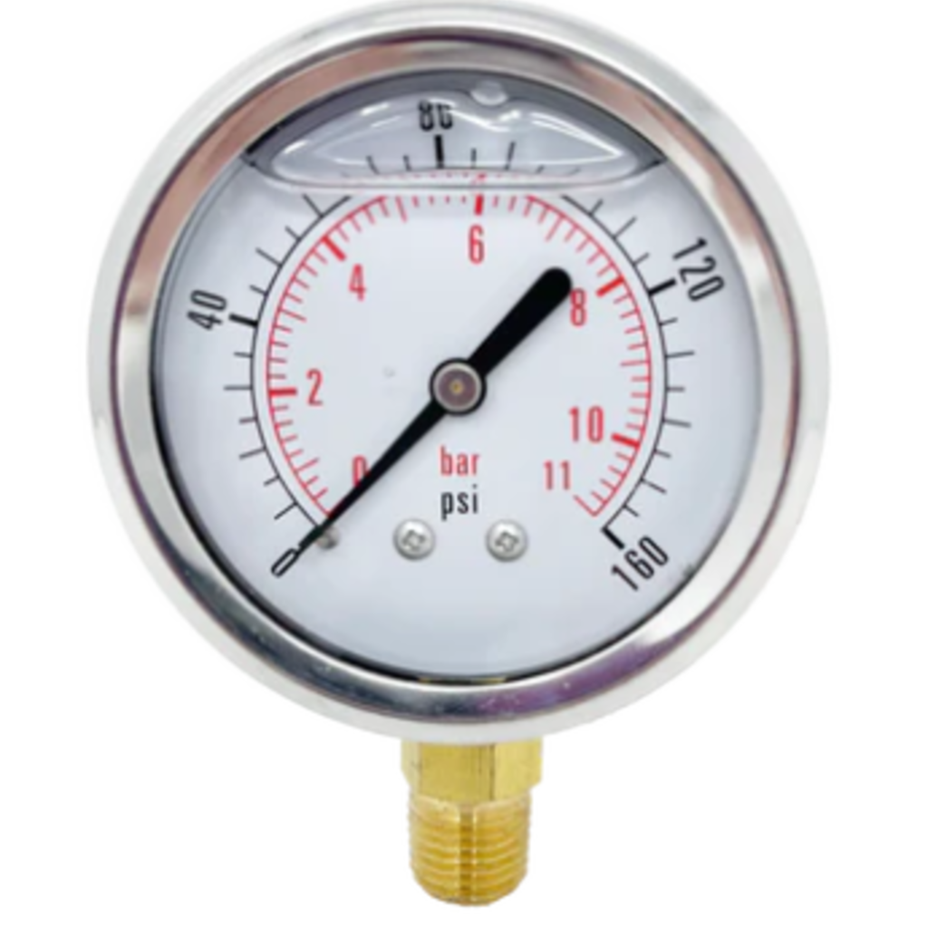 GAUGE W/ 1-1/2 FACE, 0-160 PSI, 1/8NPT STEM MOUNT