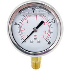 GAUGE W/ 1-1/2 FACE, 0-160 PSI, 1/8NPT STEM MOUNT