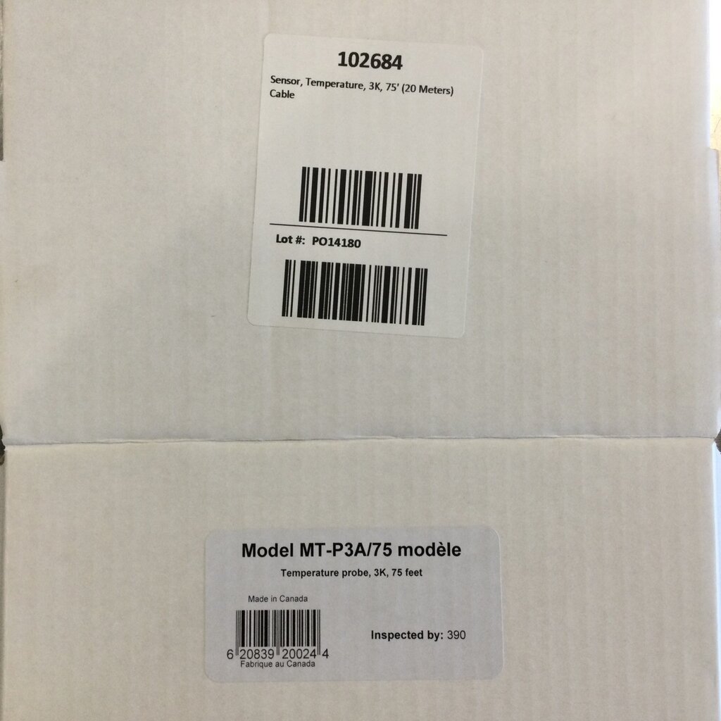 VES SUPRA or SUPRA TOUCH TEMPERATURE SENSOR 75FT