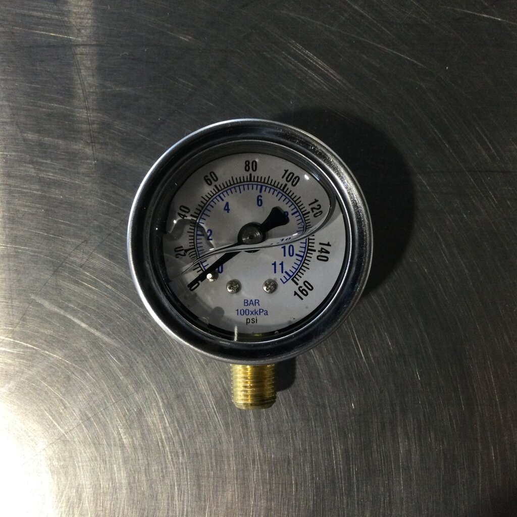 GAUGE W/ 1-1/2 FACE, 0-160 PSI, 1/8NPT STEM MOUNT