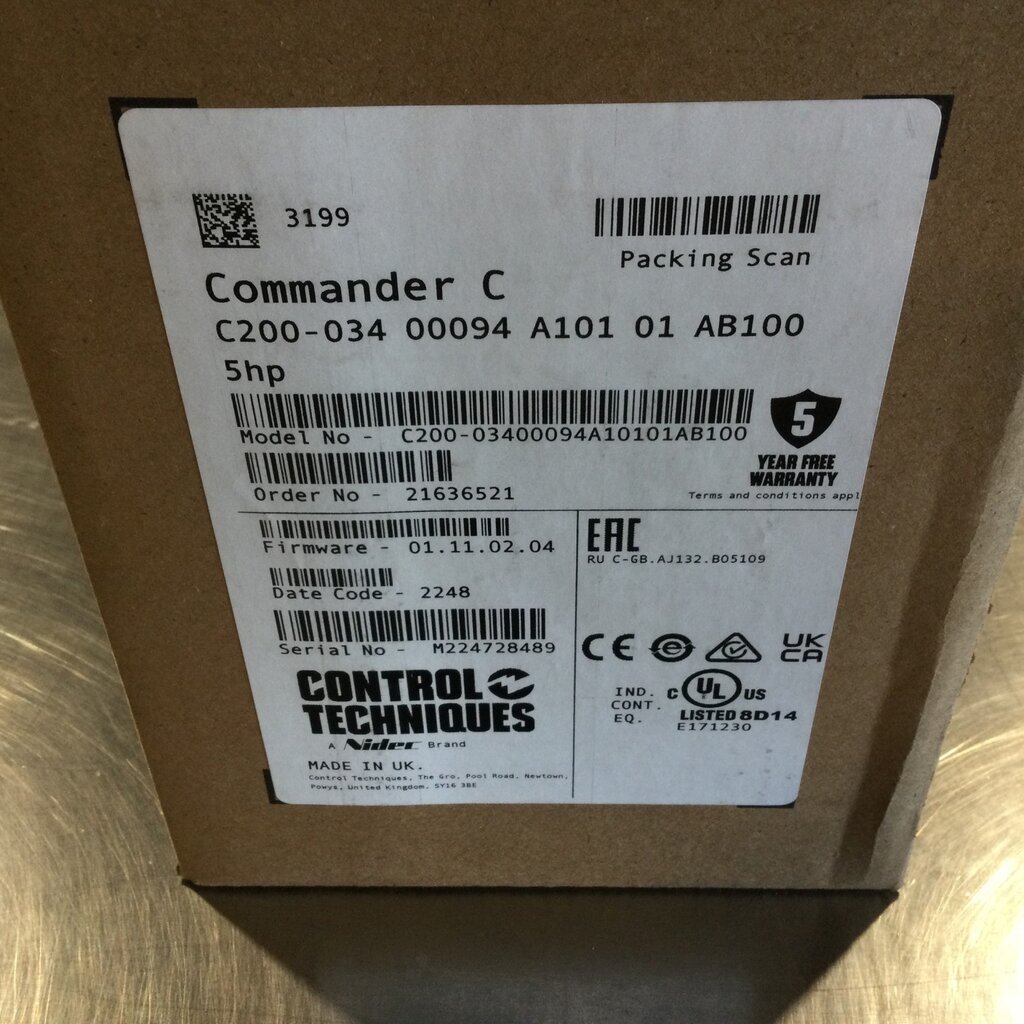 VFD COMMANDER 200 5HP, 3PH, 460VAC, 9.4A