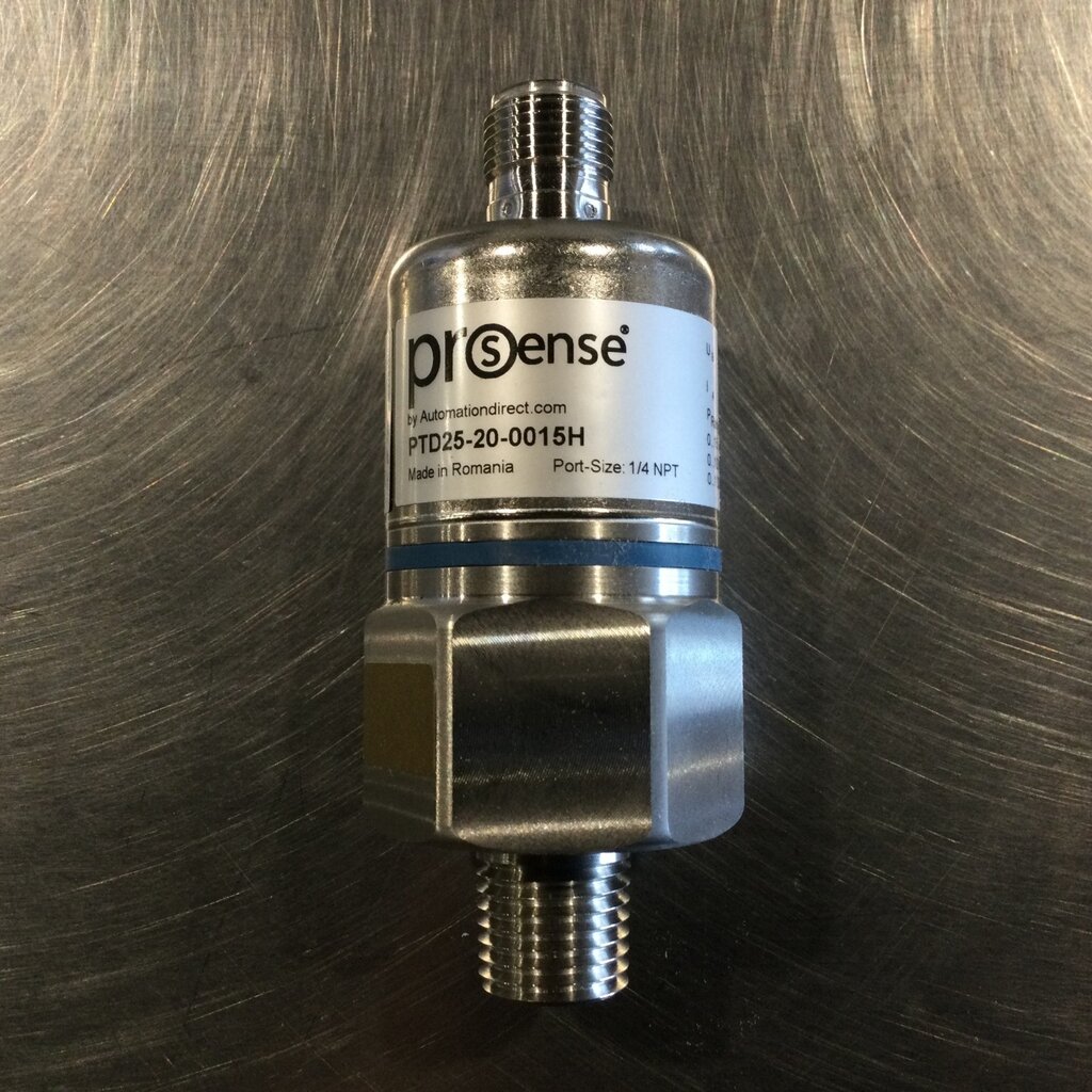 ProSense PRESSURE TRANSMITTER W/ CERAMIC & VITON SEALS, 0 TO 15PSIG, 4-20mA, 1/4 MPT, 9.6-32VDC, M12 CONNECTOR