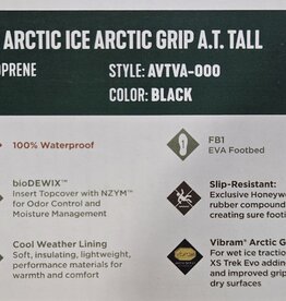 ROCKY BRAND ARCTIC ICE GRIP A.T. BLACK TALL BOOT SIZE-10