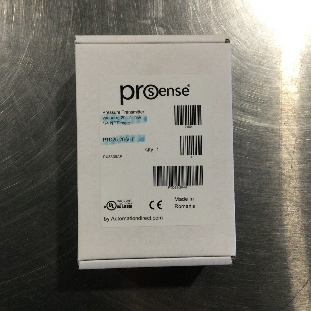 ProSense PRESSURE TRANSMITTER VACUUM, 4-20mA, 1/4 MPT