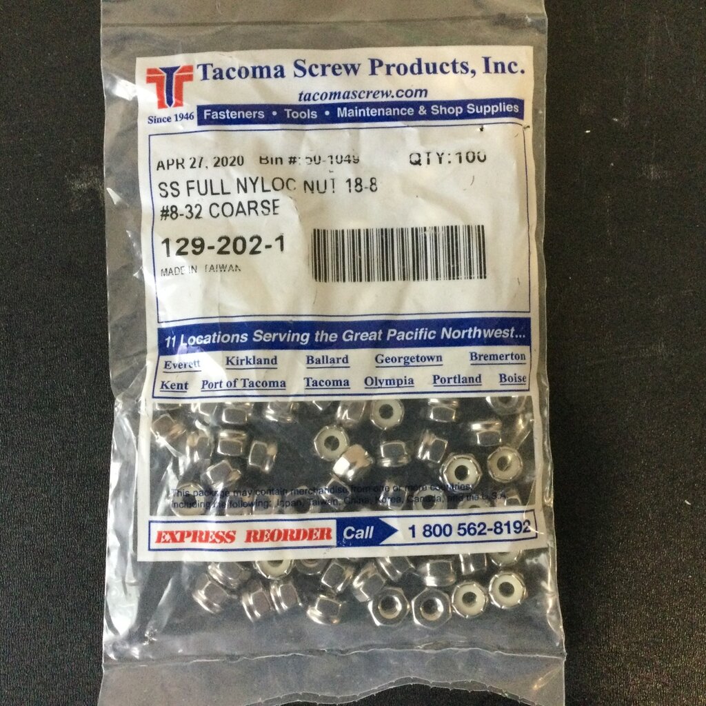 BECO #8-32 S/S NYLOC NUT