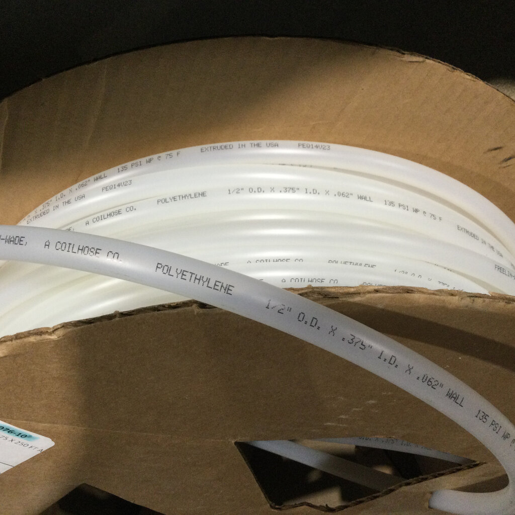 1/2 NATURAL POLYETHYLENE HARD TUBING (PER FT)