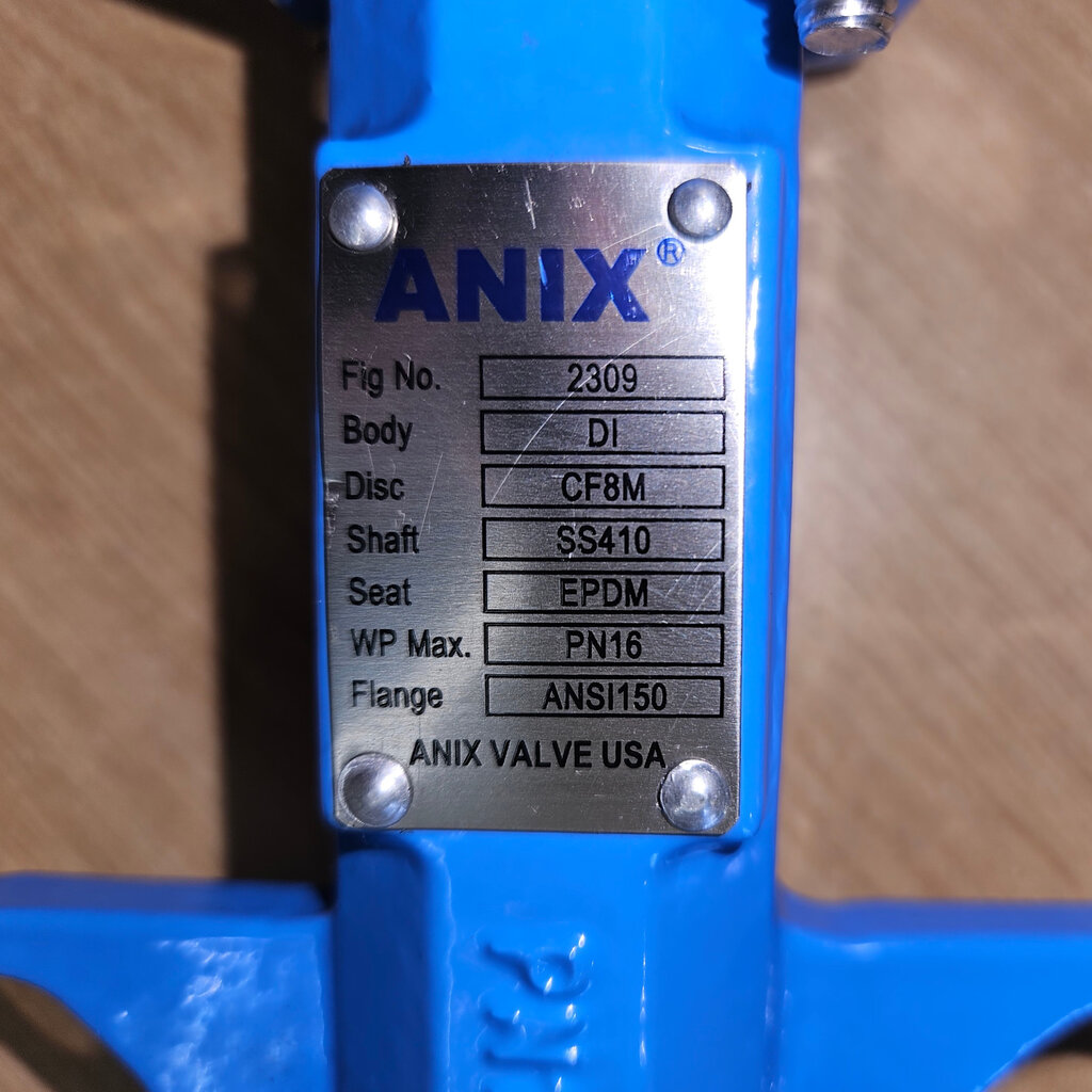 2" BUTTERFLY WAFER VALUE VALVE DN150, 230psi, 316 S/S