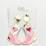 JBD Going Places Heart Boot Earrimgs