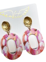 JDB Virtue Flower Oval Earrings