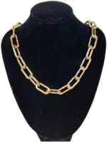 JDB Puffy Paperclip Chain Link Necklace