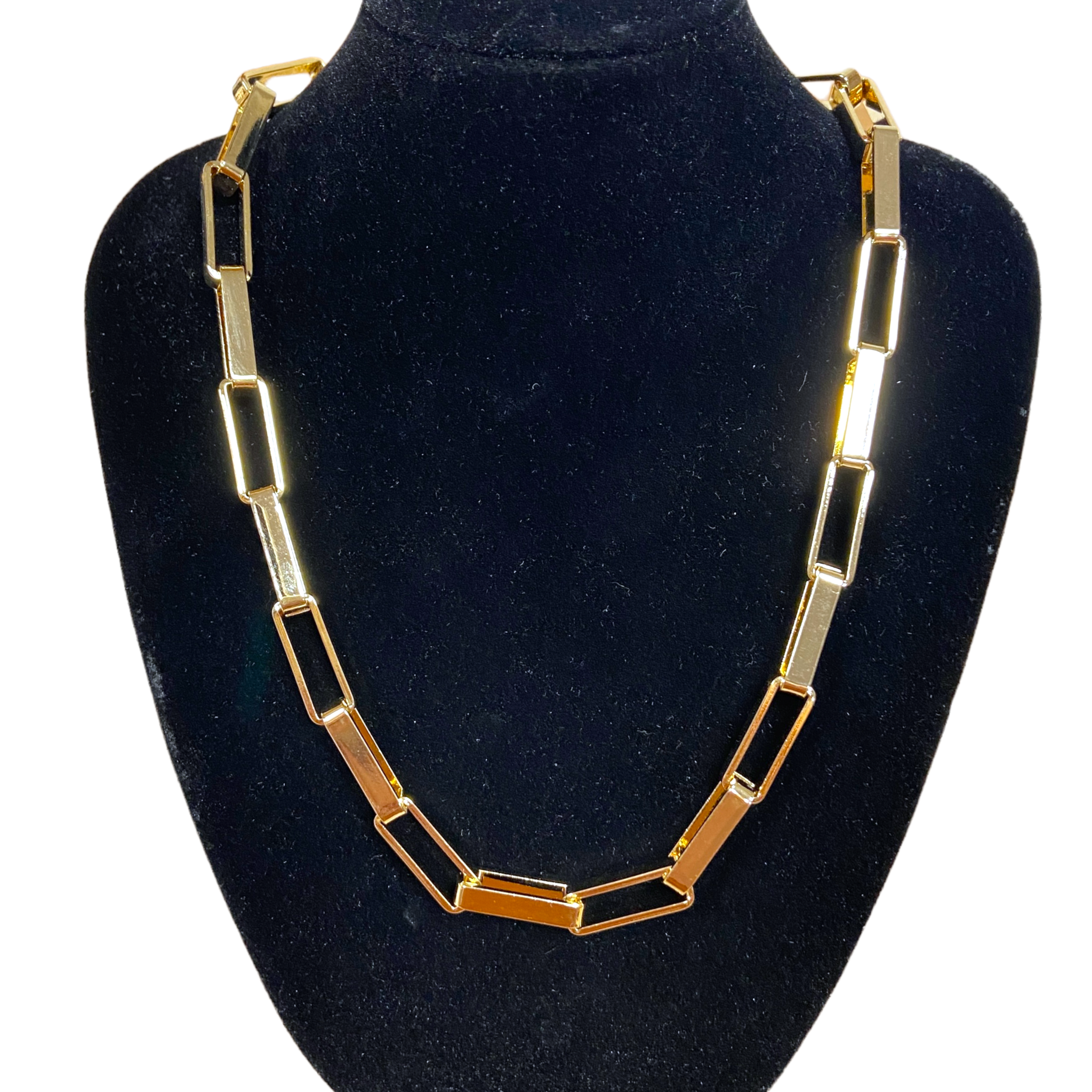 Gold Rectangle Link Chain - The Vintage Pearl