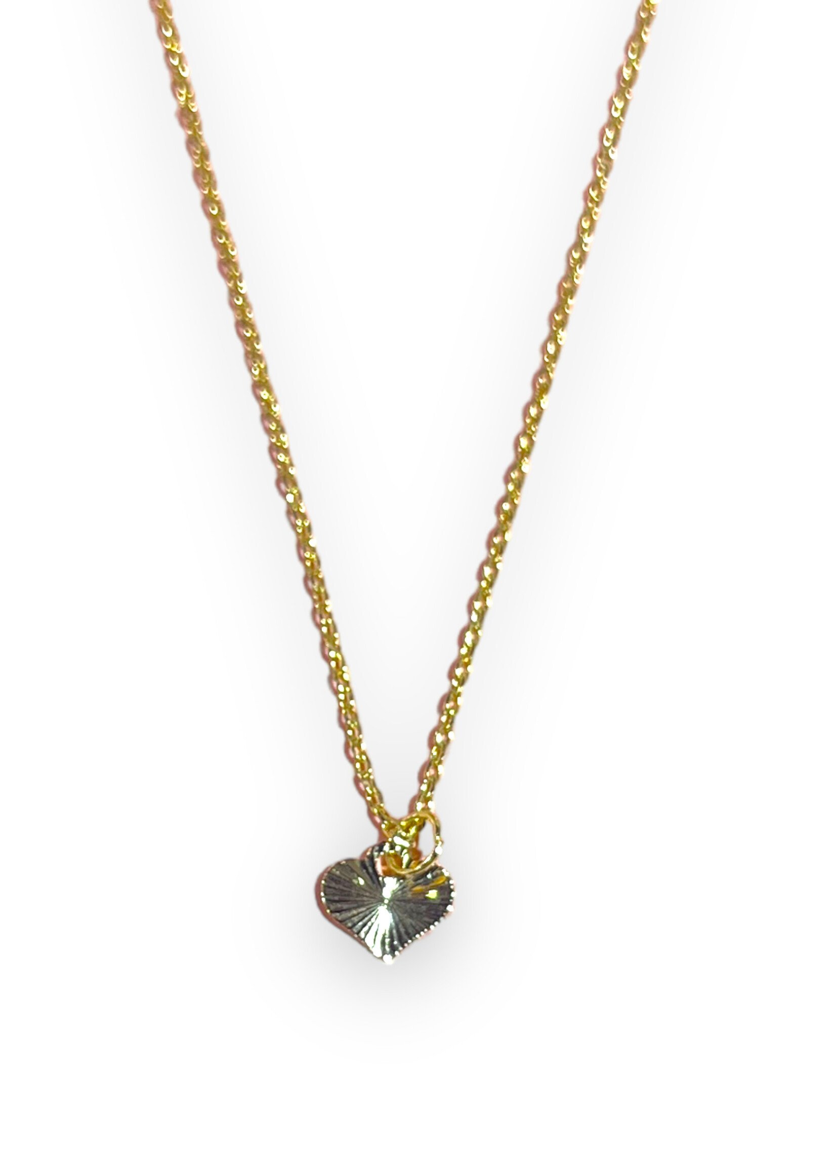 JDB Gold Plated Tiny Strobe Heart Necklace