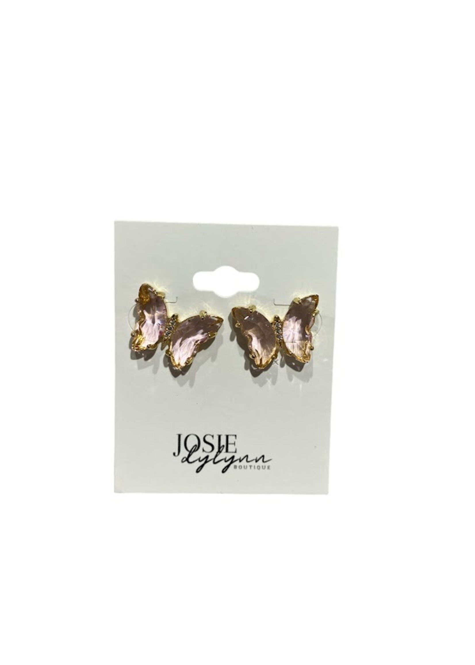 JDB Butterfly Stone Stud Earrings