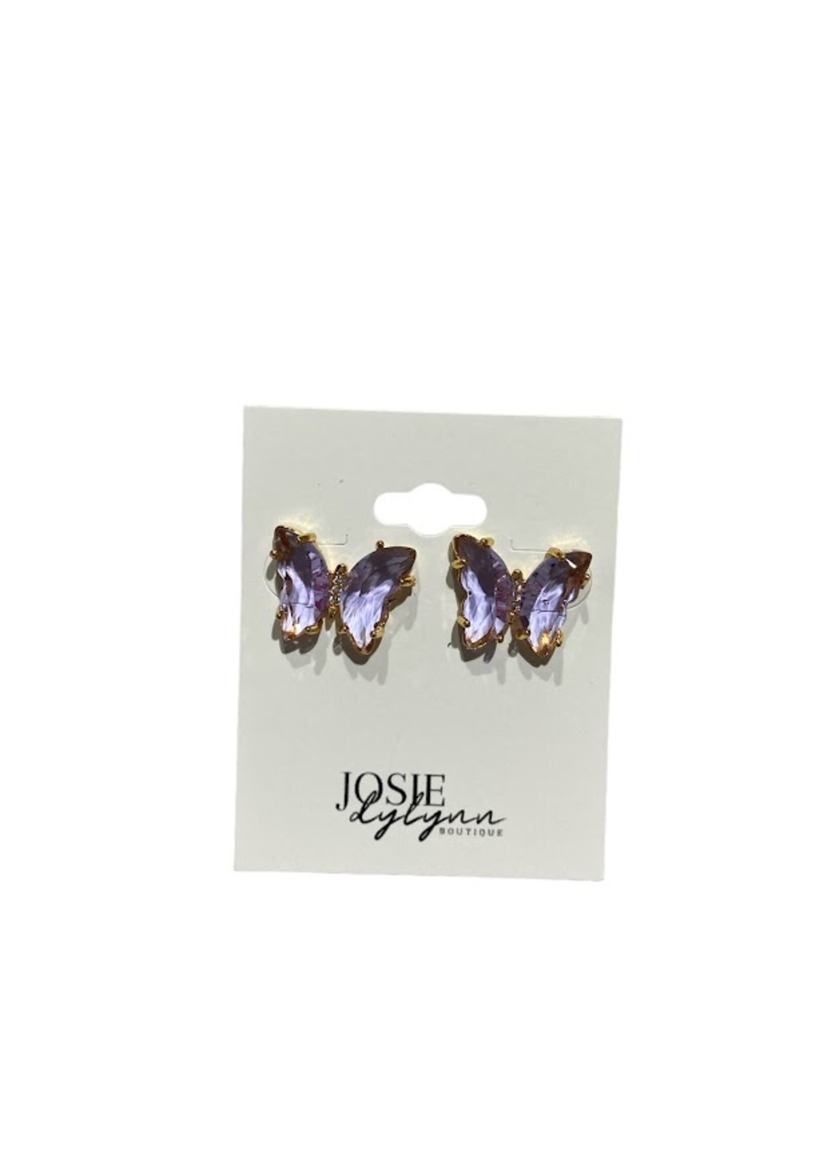 JDB Butterfly Stone Stud Earrings