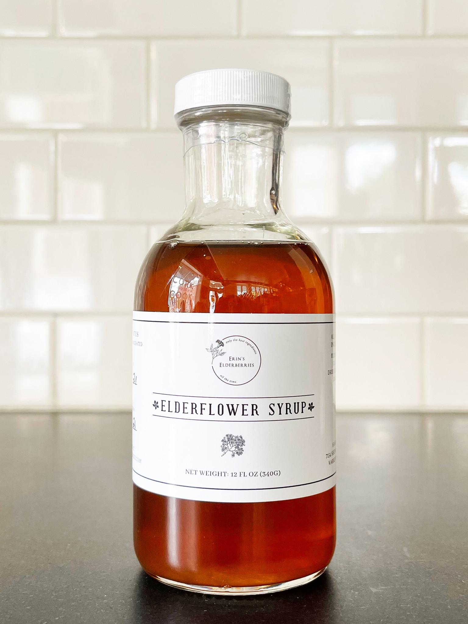 Erin's Elderberries Elderflower Syrup CORK