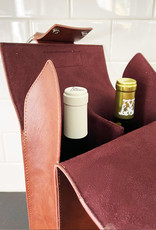 Faux Leather Double-Bottle Wine Tote