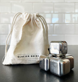 Glacier Rocks Small Stainless Steel Cubes (Set of 4)