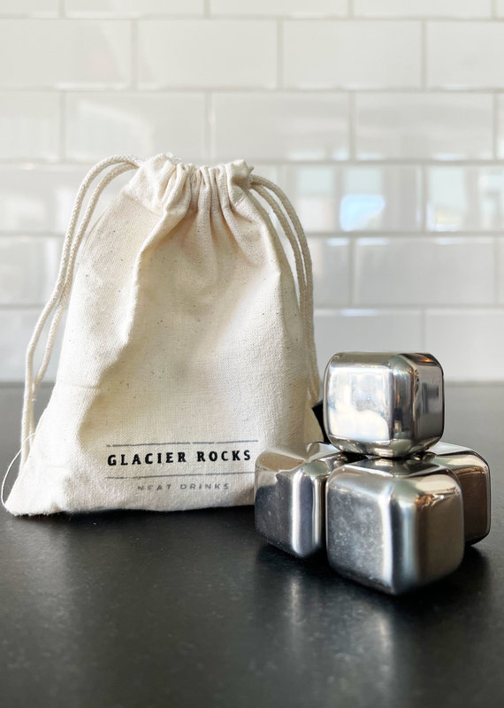 Glacier Rocks Small Stainless Steel Cubes (Set of 4)