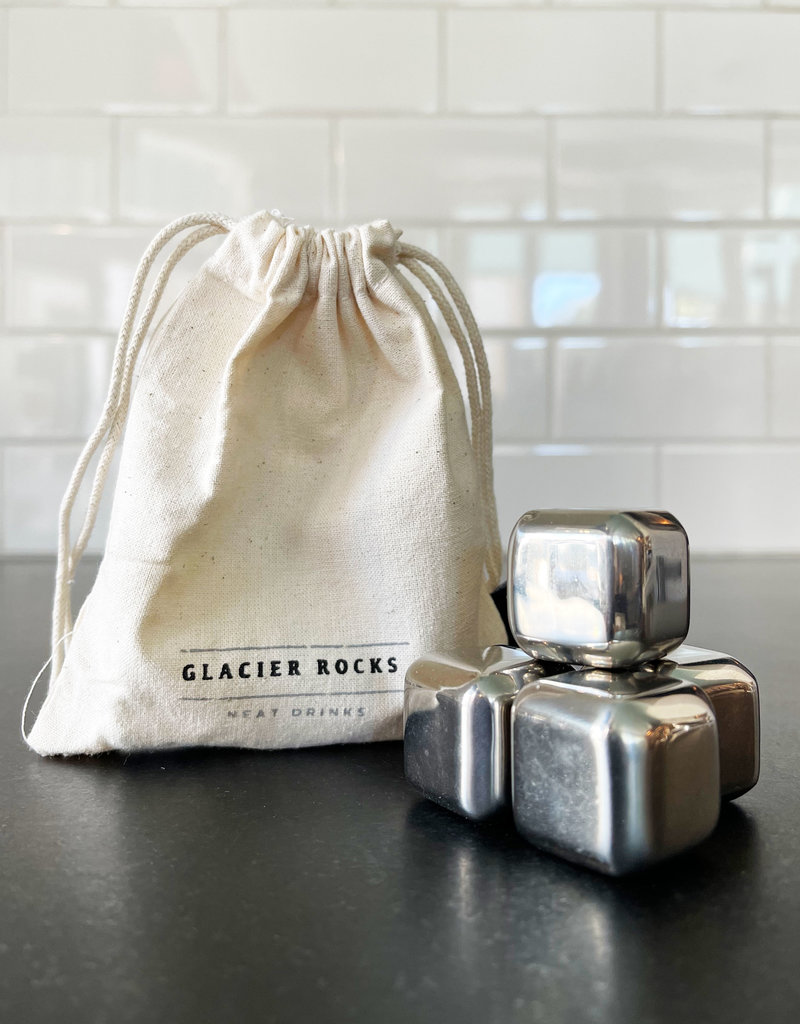Glacier Rocks Small Stainless Steel Cubes (Set of 4)