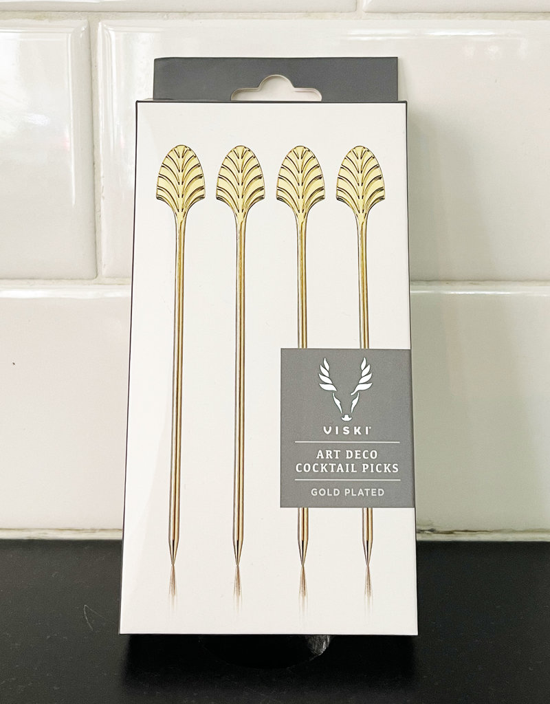 Belmont Gold Art Deco Cocktail Picks (Set of 4)