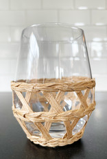 Woven Seagrass Stemless Wine Glass