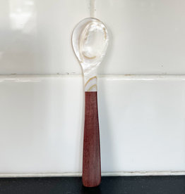 Mother of Pearl Seashell Spoon with Wooden Handle