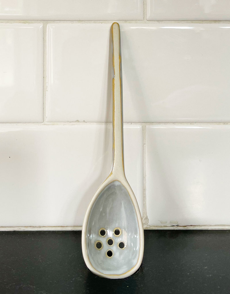 Stoneware Strainer Spoon with Reactive Glaze - Small