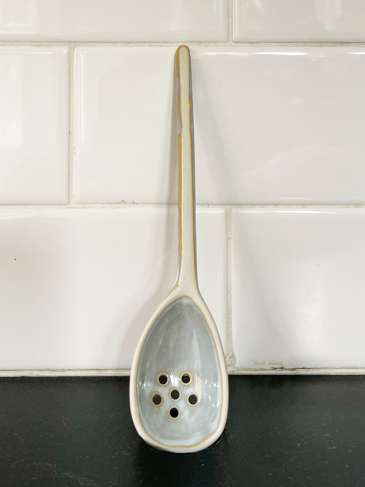 Stoneware Strainer Spoon