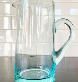 Moroccan Recycled Glass Jug with Handle