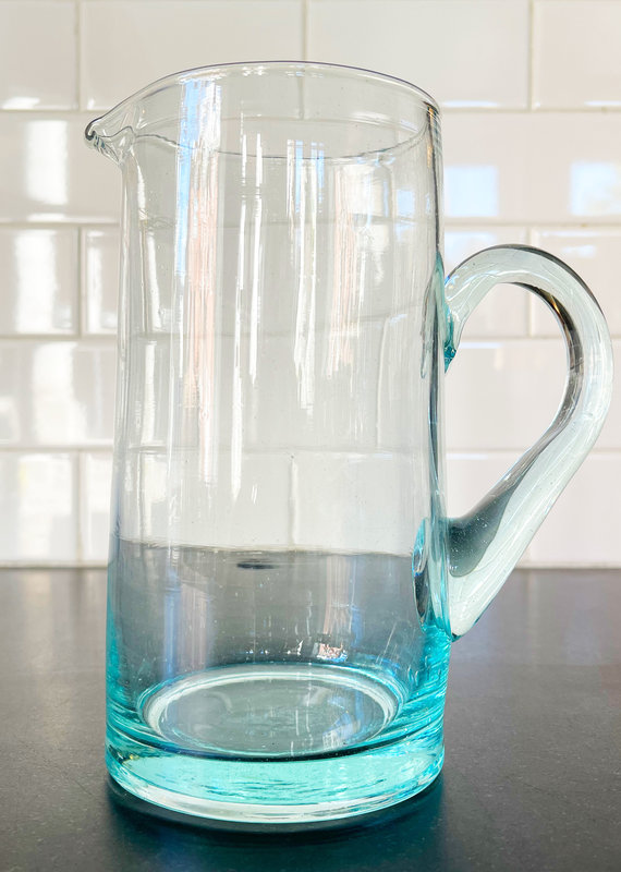 Moroccan Recycled Glass Jug with Handle