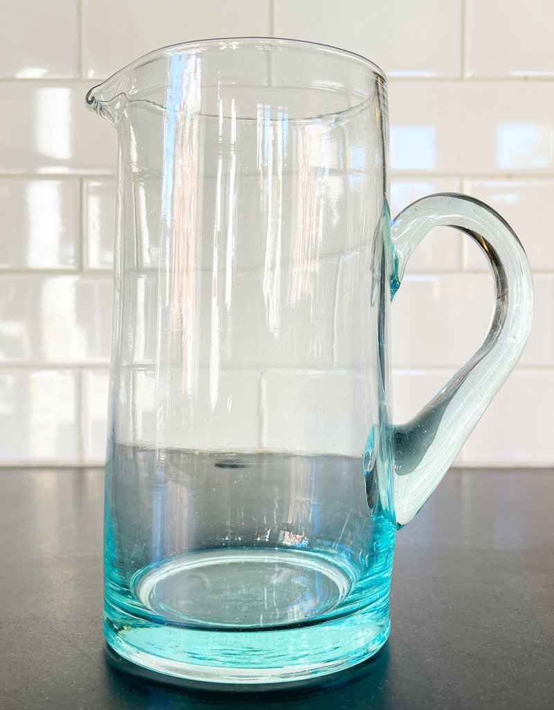 Moroccan Recycled Glass Jug with Handle