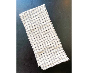 Creative Co-Op Black & White Grid Tea Towel - CORK