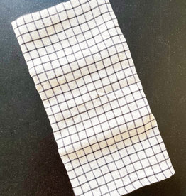 Natural Linen Grid Tea Towel