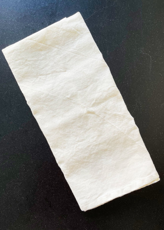 Natural Linen Tea Towel - White