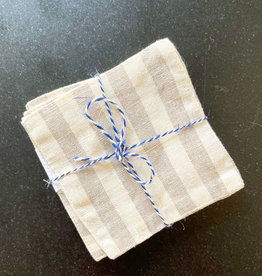 Natural Linen Striped Coasters