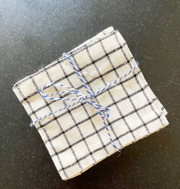 Natural Linen Grid Coasters