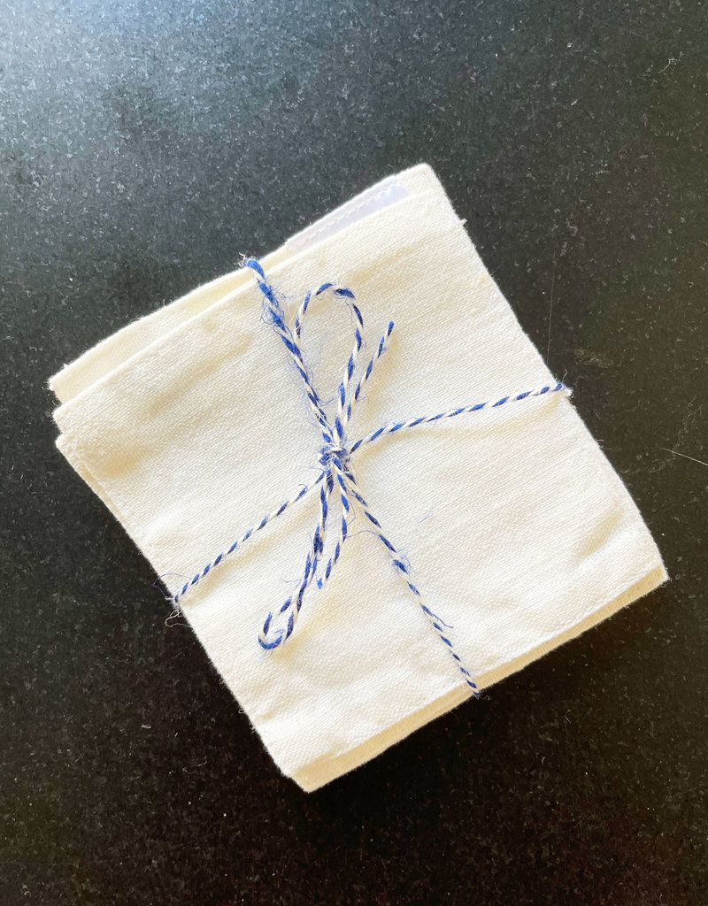 Natural Linen White Coasters (Set of 4)