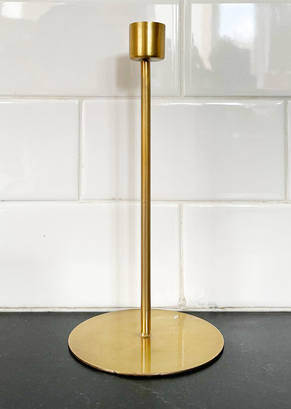 Anit Antique Brass Candle Stand - 20cm