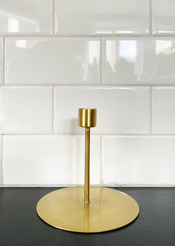 Anit Antique Brass Candle Stand - 12cm