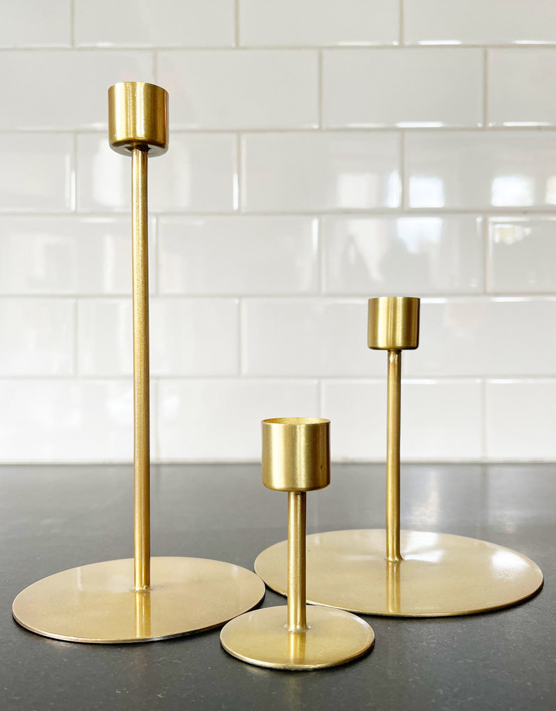 Anit Antique Brass Candle Stand - 12cm