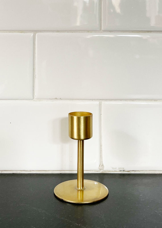 Anit Antique Brass Candle Stand - 7cm