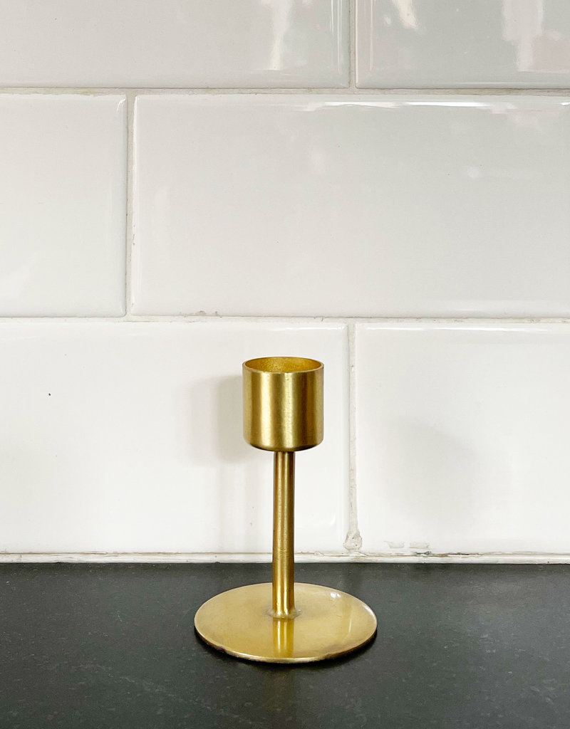 Anit Antique Brass Candle Stand - 7cm