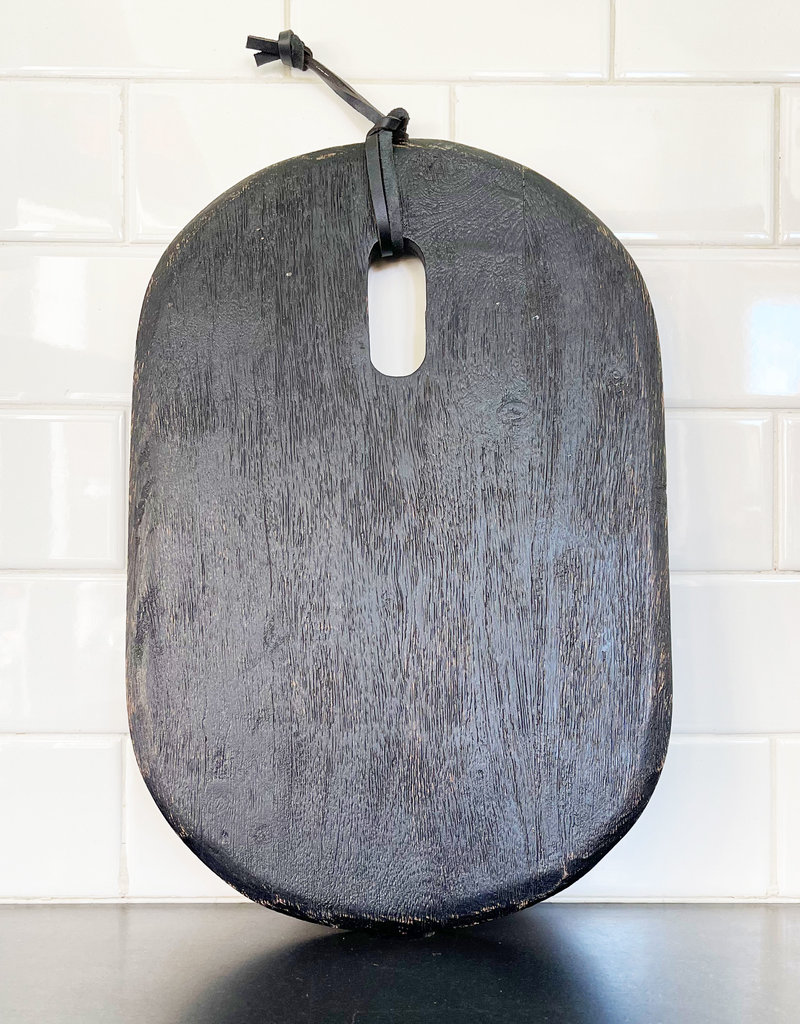 Small Oval Savana Wood Board - Black