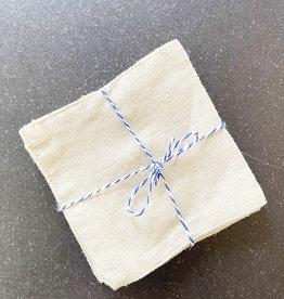 Natural Linen Sage Coasters