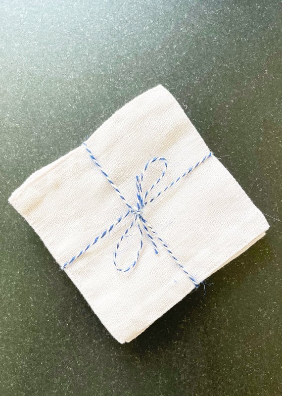 Natural Linen Lavender Coasters