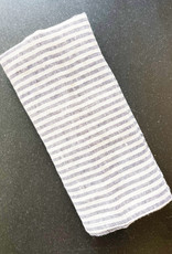 Natural Linen Thin Black Stripe Tea Towel