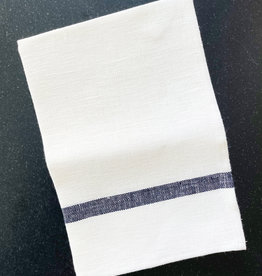 Fog Linen Work Kitchen Towel - White With Black Stripe
