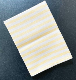 Fog Linen Work Kitchen Towel - Yellow + White Stripe