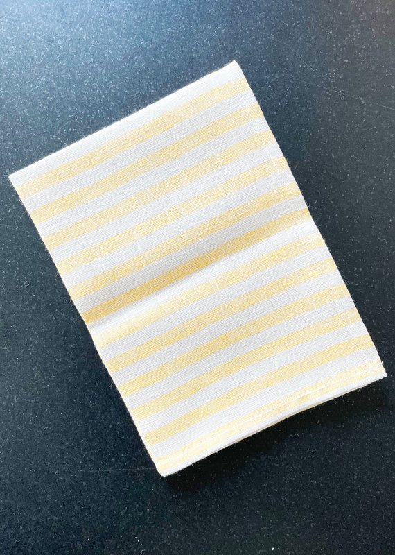 Fog Linen Work Kitchen Towel - Yellow + White Stripe
